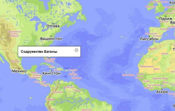 Багамские Острова на карте