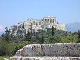 Афинский Акрополь издалека фотография